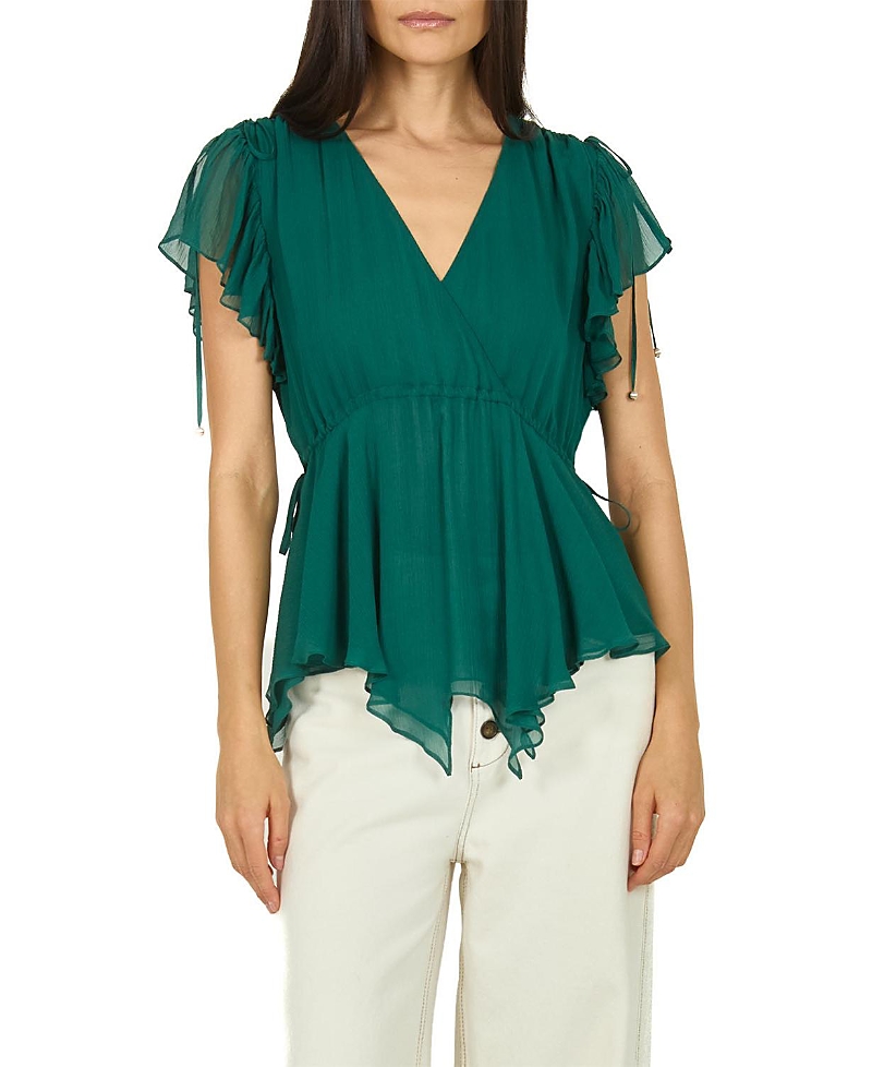 Shop Secret Mission Thea Top In Persian Green
