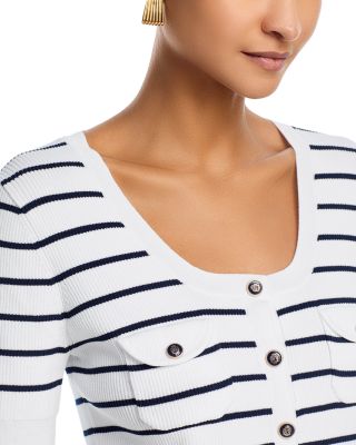 Striped Short Sleeve Cardigan - Exclusive