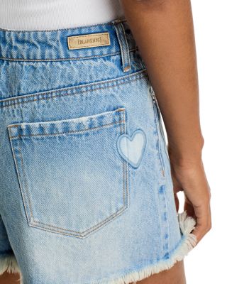 High Rise Reeve Patchwork Denim Shorts in From The Heart