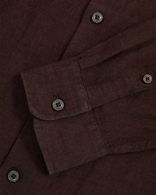 Ruban Long Sleeve Button Front Linen Shirt