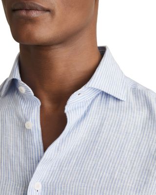 Ruban Long Sleeve Button Front Linen Shirt