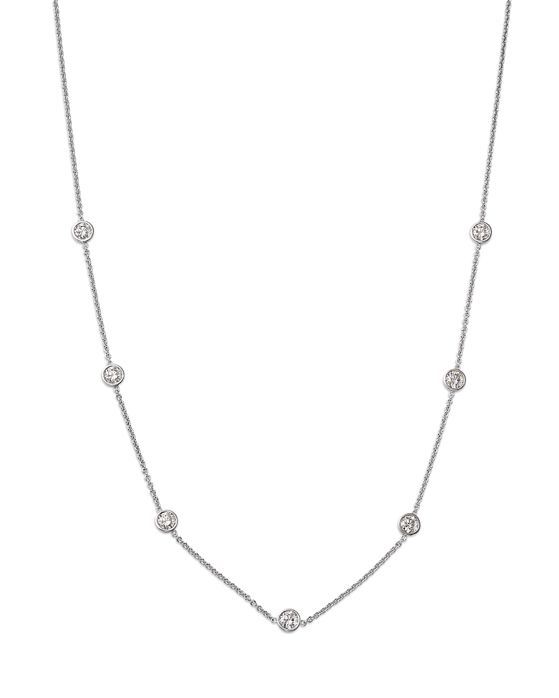 Bloomingdale's Fine Collection Diamond Bezel Station Necklace In 14k White Gold, 2.1 Ct. T. W.