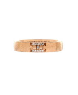 Pre-Owned HERMÈS - Ever Herakles Wedding Band Ring 18K Rose Gold with Diamonds