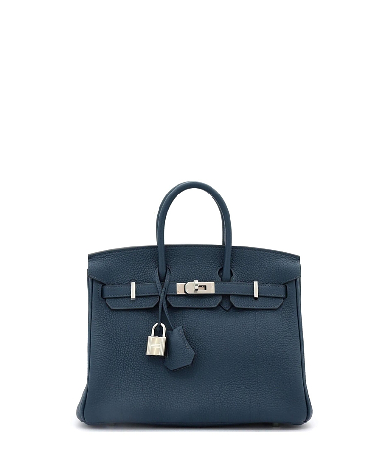 Pre-owned Pre-owned Hermes Hermes Birkin 25 Handbag Blue Togo With Palladium Hardware In Bleu De Prusse