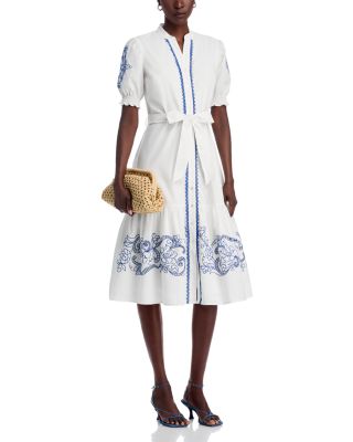 Belted Embroidered Dress