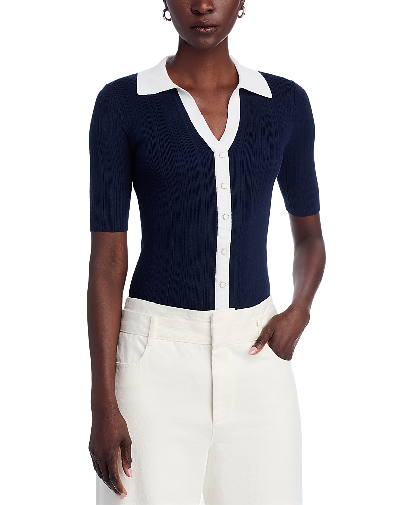 T Tahari Contrast Collar Sweater