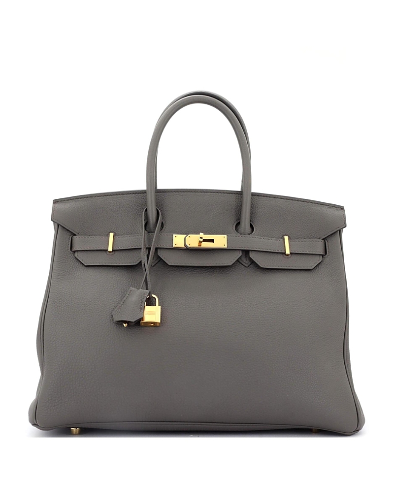 Pre-owned Pre-owned Hermes Hermes Birkin 35 Handbag Grey Togo With Gold Hardware In Etain