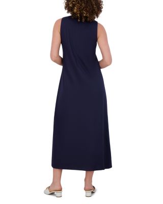 Linen&nbsp;Blend Crewneck Maxi Dress