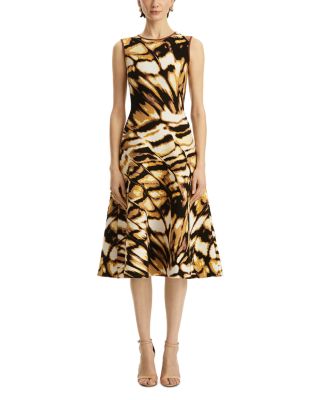 Oscar de la Renta - Sleeveless Butterfly Jacquard Knit Dress