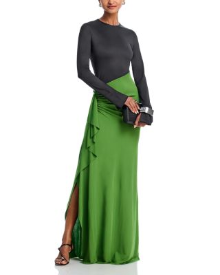 Ruched Long Sleeve Gown