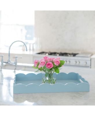 Large Lacquer Scalloped Tray, 26&amp;quot; x 17&amp;quot; 