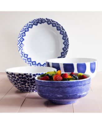 Santorini Dot Large Footed Serving Bowl