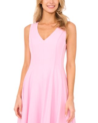 Sleeveless V Neck Pleated Maxi Dress