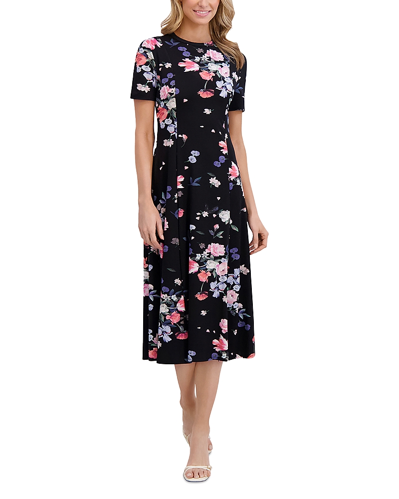 TED BAKER FLORAL JERSEY MIDI DRESS