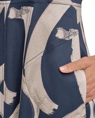 Abstract Print Midi Dress