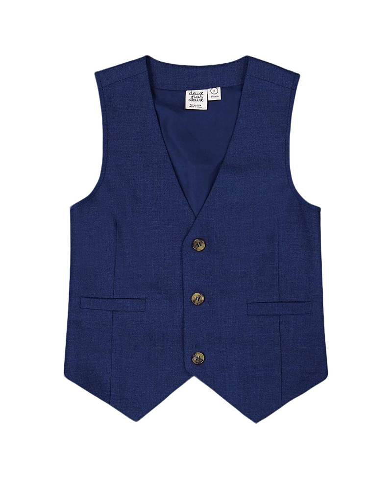 Deux Par Deux Boy's Sleeveless Vest Navy Blue
