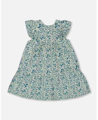  Girls' Small Flowers Printed Organic Cotton Dress - Little Kid