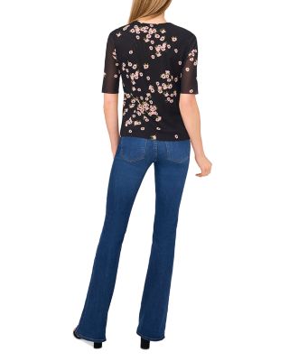 Short Sleeve Mesh Crewneck Top