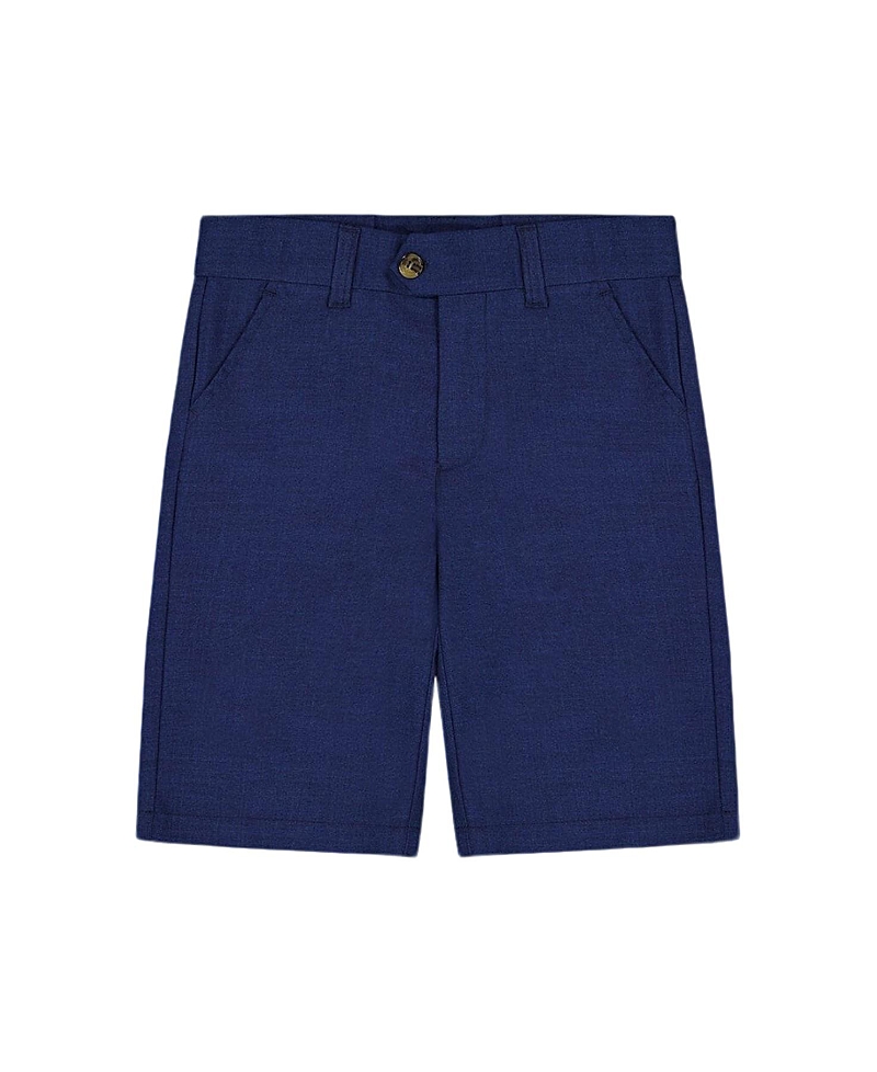 Deux Par Deux Boy's Slant Pocket Bermuda Shorts Navy Blue