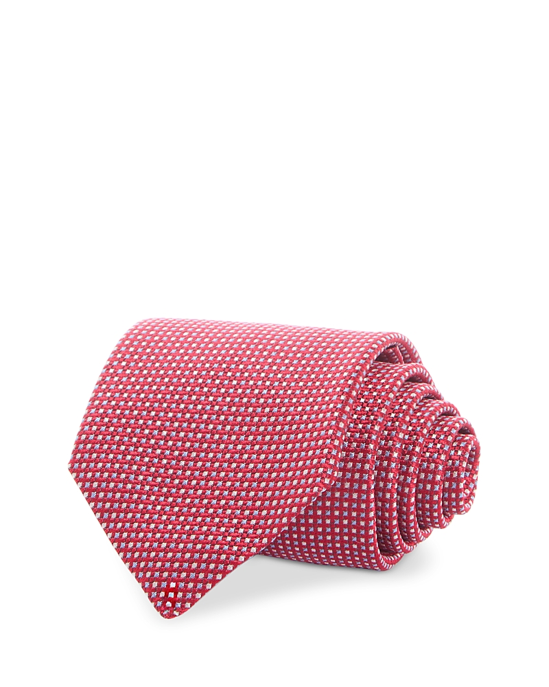 David Donahue Silk Classic Grid Tie In Pink