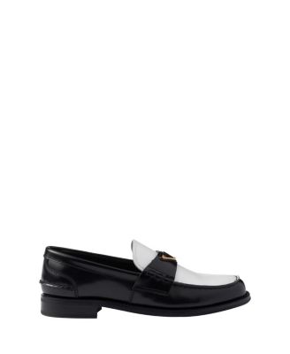  Women's Two-Tone Brushed Leather Loafers