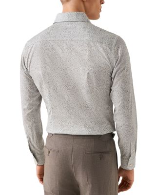 Printed Long Sleeve Button Front Shirt