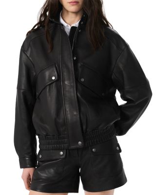 Aria Leather Bomber Jacket