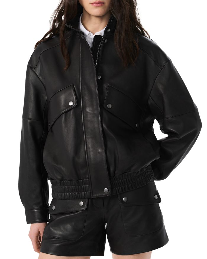 Aria Leather Bomber Jacket
