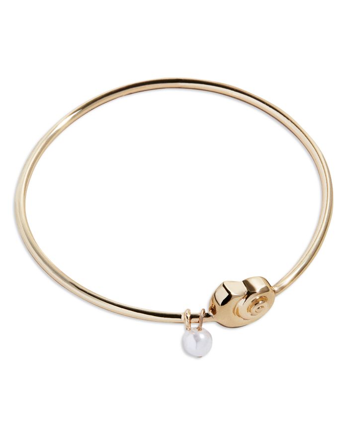 Lucia Shell & Imitation Pearl Bangle Bracelet