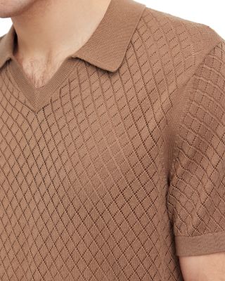 Diamond Pointelle Stitch Regular Fit Short Sleeve Sweater