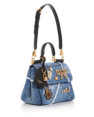 Denim Top Handle Bag