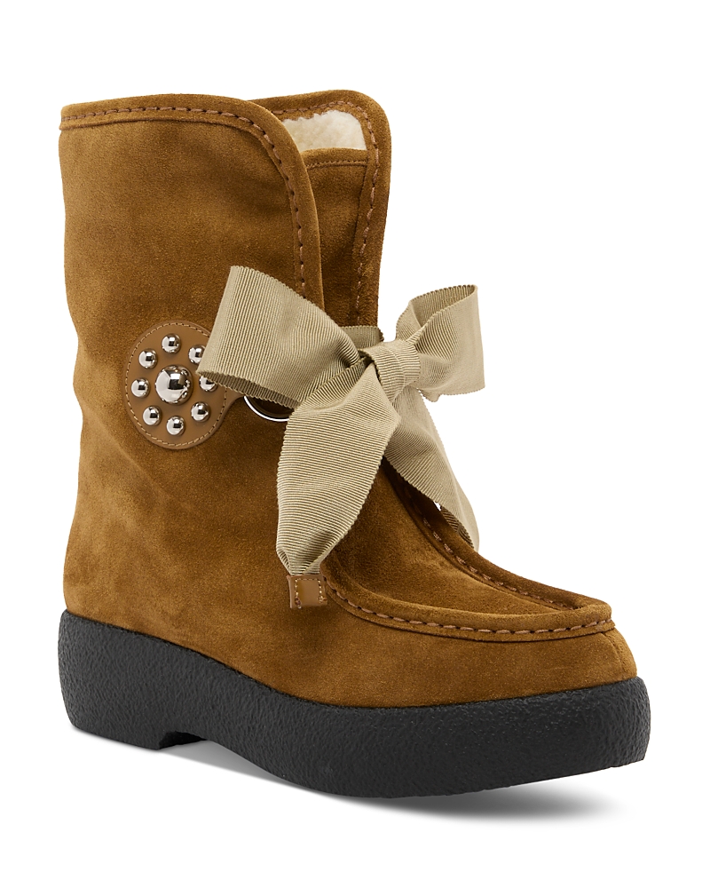 Valentino Garavani Women’s Lace Up Suede Bow Boots