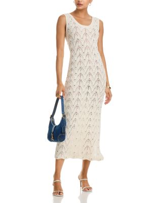 Vincent Rhinestone Pointelle Knit Dress