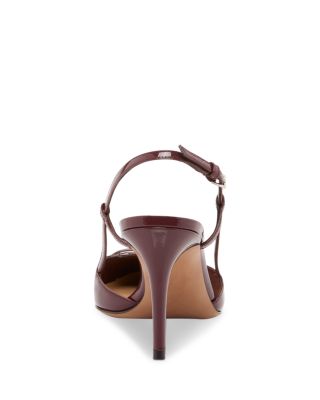 Women's VLogo Patent Leather Pointed Slingback Pumps