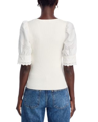 The Shoshana Pointelle Sleeve Top