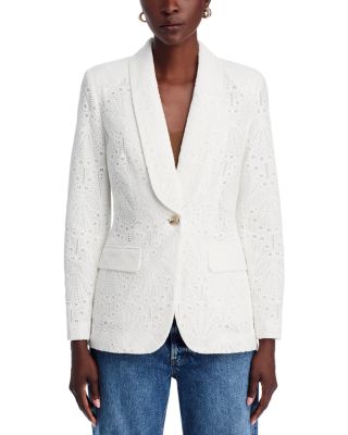 The Aria Eyelet Embroidered Blazer