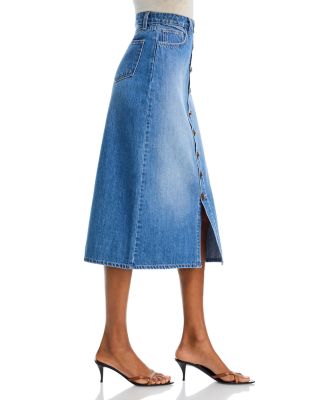 Kathleen Button Front Midi Skirt