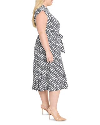 Basketweave Print Shirtdress