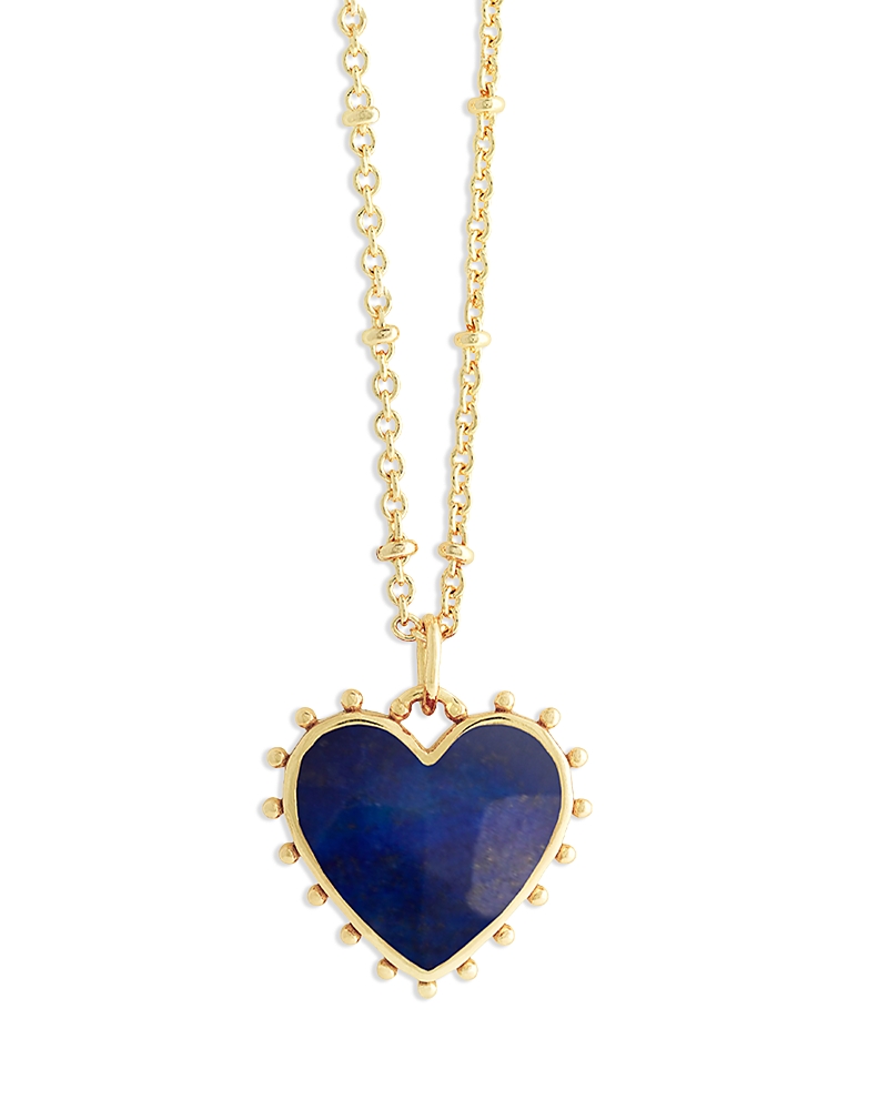 Anabel Aram Heart Stone 18K Yellow Gold Plated Stone Necklace, 19L
