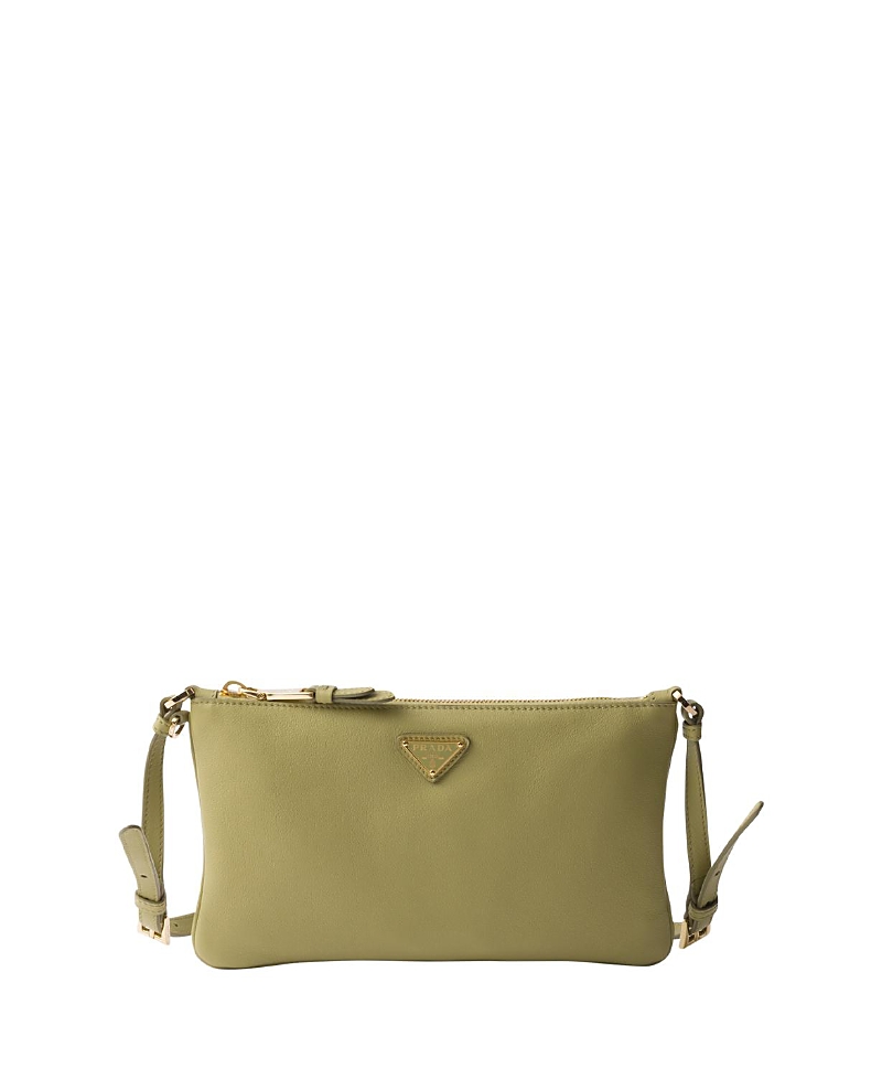 Prada Leather Pouch In Pistachio Green