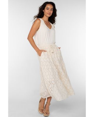 Tiered Eyelet Maxi Skirt