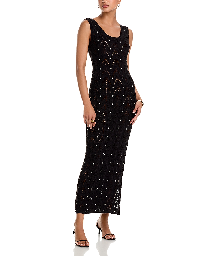 Generation Love Vincent Rhinestone Pointelle Knit Dress
