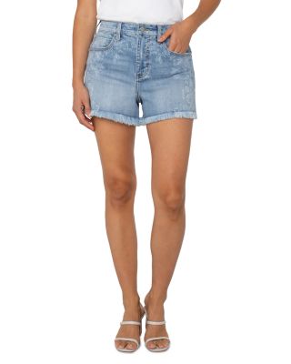 Christine High Rise Frayed Hem Shorts 