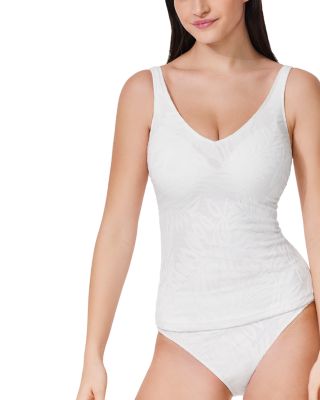 Skyfall D Cup Tankini Top &amp; Mid Rise Lace Bikini Bottom