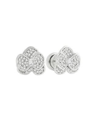 Pav&eacute; Orchid Stud Earrings