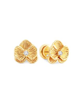 Pav&eacute; Orchid Stud Earrings