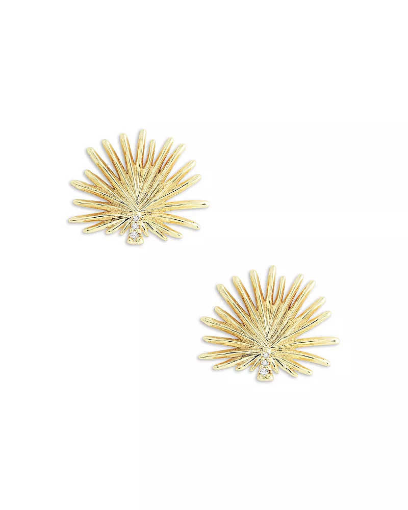 Anabel Aram Pave Palm Stud Earrings