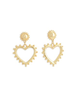 Open Heart Drop Earrings