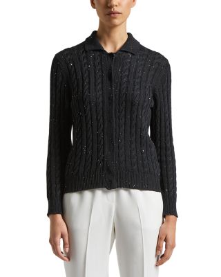 Peserico - Cable Knit Zip Front Sweater