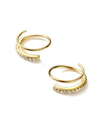 Harley Pave Double Hoop Earrings